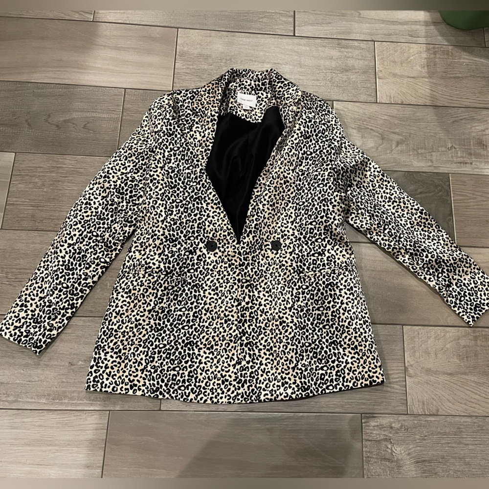 Nine West shimmery Leopard Print Women's Blazer size Small